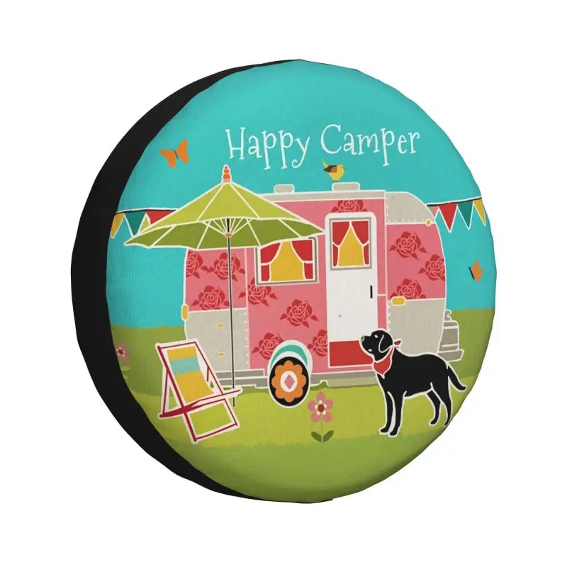 

Изготовленный на заказ чехол для шин Happy Camper RV с рисунком RV Adventure Camping, защита запасного колеса для Toyota RAV4 Prado 14 дюймов, 15 дюймов, 16 дюймов, 17 дюймов