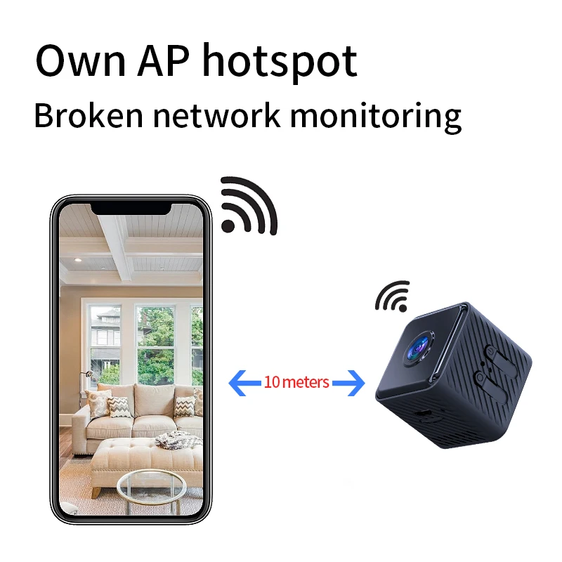 1080P Security Mini Camera Night Vision 4H Battery Life Motion Detection Alerts SD/Cloud Storage Phone APP Control Baby Cam