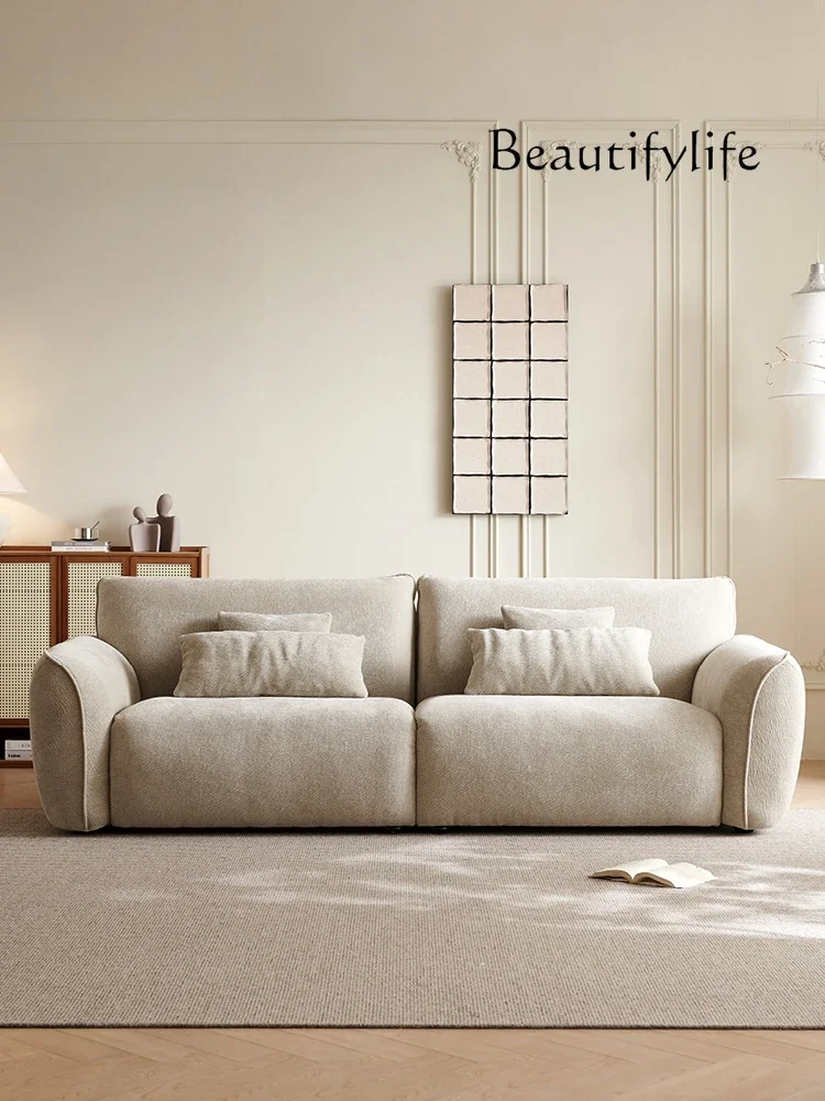 Chenier fabric sofa living room small apartment does not take up space tofu block straight row sofa