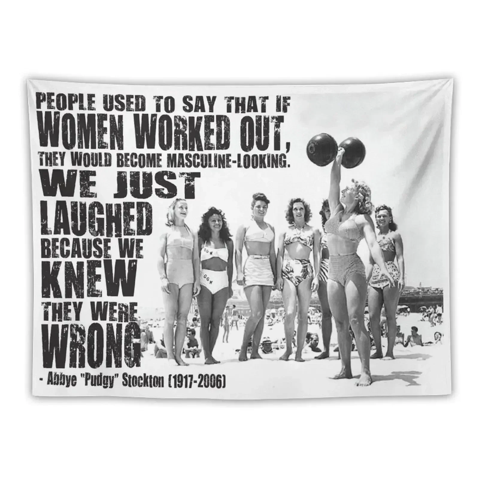 Abbye Pudgy Stockton Women's Fitness Inspirational Quote Tapestry Tapete For The Wall Tapestry