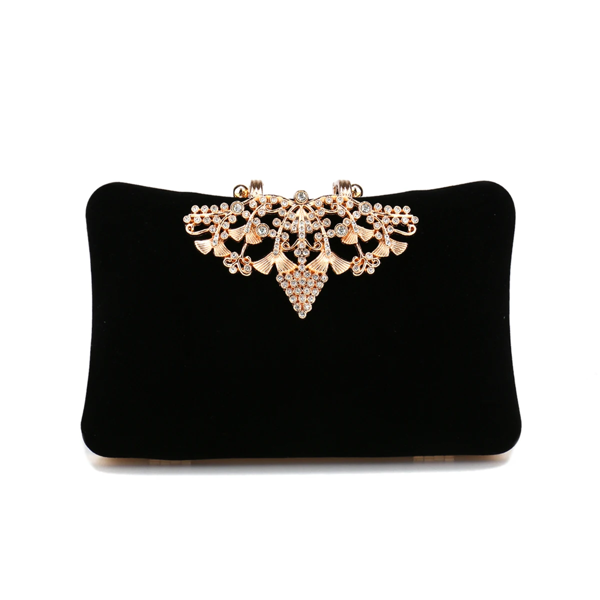 Diamonds Women Evening Bags Metal Chain Shoulder Handbags Hollow Out Style Velvet Clutch Banquet Glitter Purse