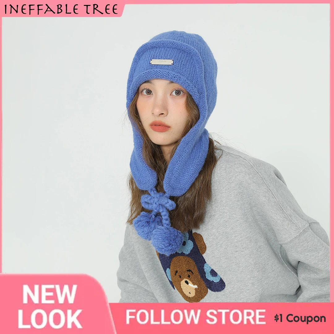 INS Women Green Bomber Hat Pilot Trooper Cap Girls Pompom Hat Russian Ushanka Earflap Caps Winter Snow Ski Hats Gorro Windproof