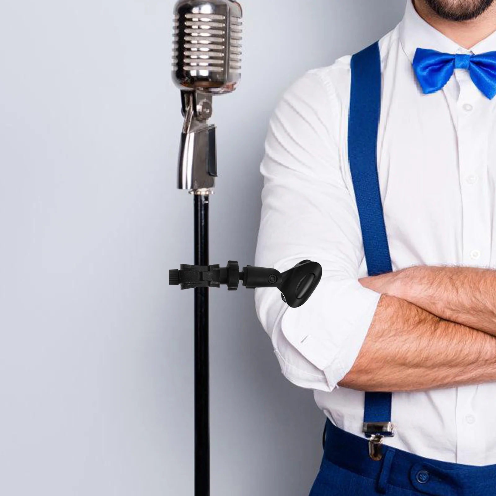 

Rotation Microphone Clip Mic Holder Sturdy Plastic Material Flexible Adjustment for Live Streaming Recording Mic Clip