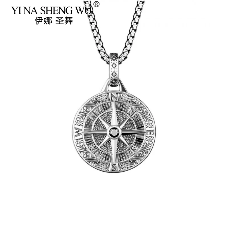 خمر البوصلة مؤشر قلادة الصيف الرجال الهيب هوب سترة طويلة سلسلة إكسسوارات عقد هدية عيد #1