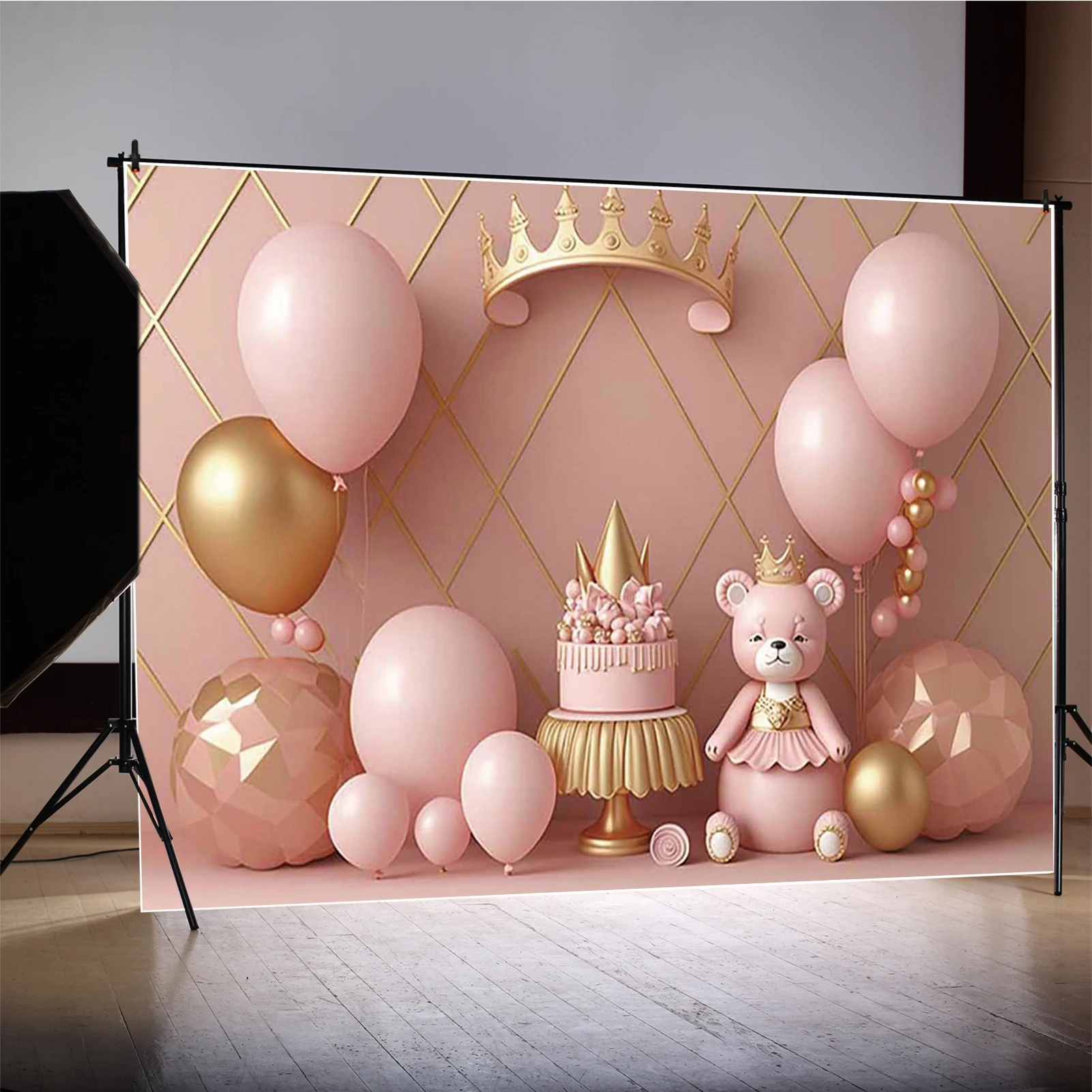 MOON.QG воздушный шар фон цветок Радуга детский торт Smash Girl первый день рождения фон для фотосъемки медведь мальчик декор для дня рождения