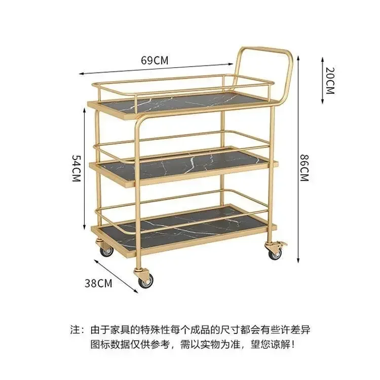 Serving Rack Dining Cart Trolley Commercial Restaurant Mobile Nordic Hotel Wine Truck Birthday Trolley Gold Iron Art Furniture