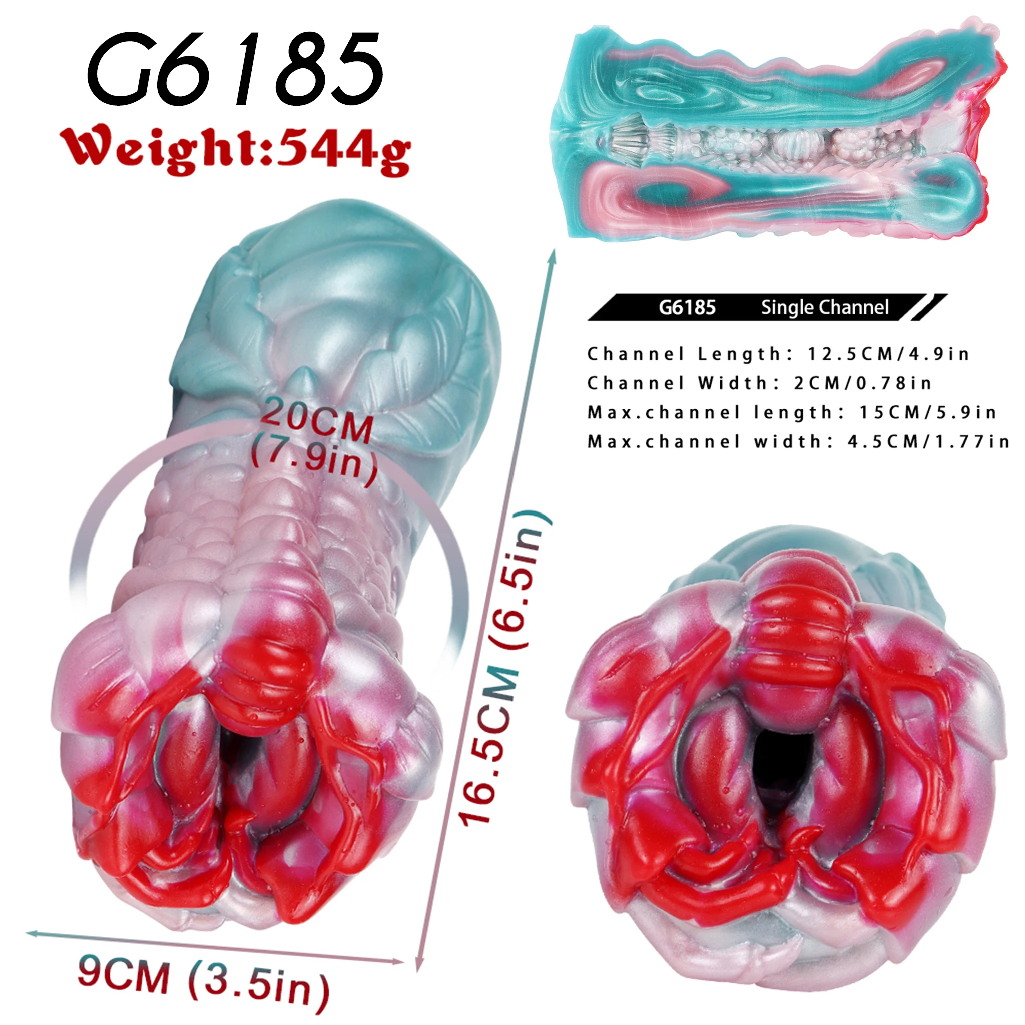 SHAZ Monster Male Masturbator Pocket Pussy Stroker with Heavy Fleshy Folds Ribbed Petal Entrance Deep Textured Tunnel Adult Toy 2