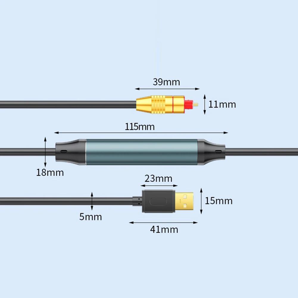 Adattatore audio da USB a ottico da 1,5 m Convertitore audio da USB A a fibra SPDIF Convertitore digitale da USB a SPDIF per computer portatile PC