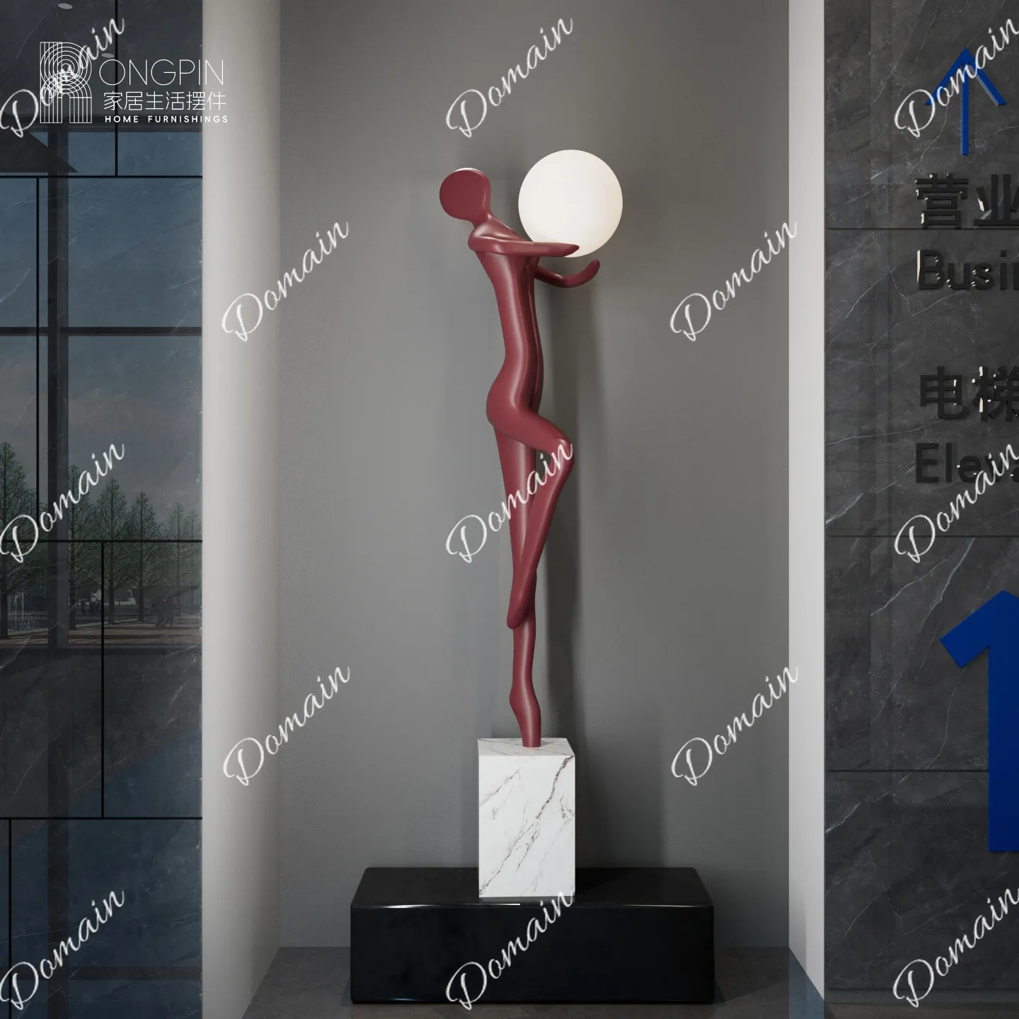 Modern welcome abstract figure hand lamp sculpture ornament living room bedroom creative floor lamp artwork