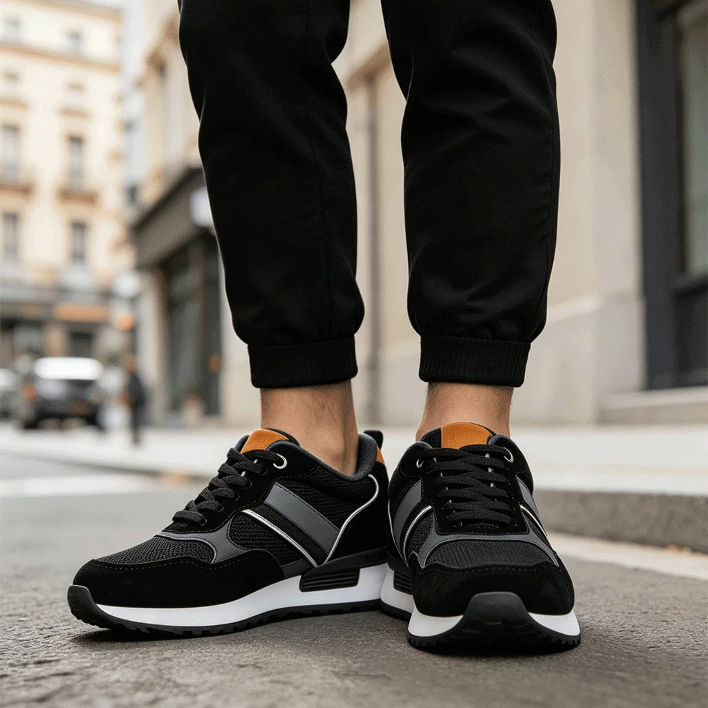 Desai Herren 2026 Herbst Retro Jogging-Schuhe aus Wildleder und Mesh, leicht, atmungsaktiv, mit Schnürung, lässige Sneakers für den täglichen Pendelverkehr. – Detail 2