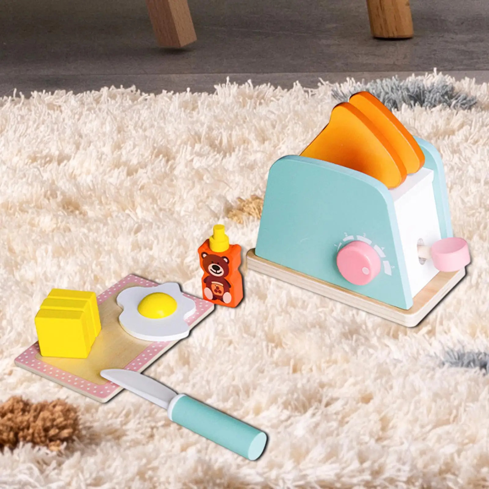 Toaster für Kinder, Spielküchenzubehör, Bildung, Rollenspiele, Holzküchenspielzeug, Brotbackautomat, Spielzeug für Mädchen und Jungen, Kinder