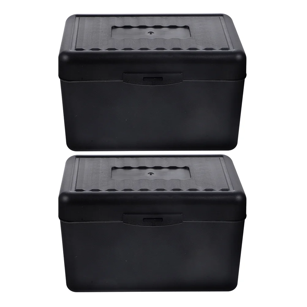 

2 Pcs Notes Box Cards Holder for Office Business Case Portable Container Professional Convenient Sports Organizer
