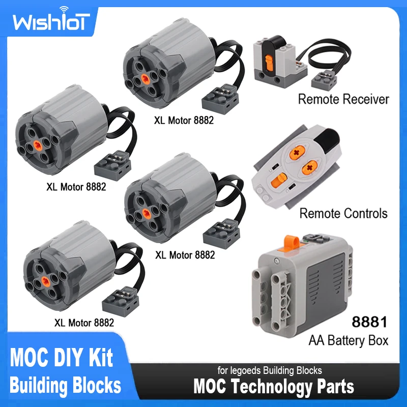 Piezas de extensión de función de potencia de alta tecnología MOC, Motor 8882 XL con tecnología de grupo de energía de todas las marcas, bloques PF, juguetes de ladrillo DIY, 7 Uds.