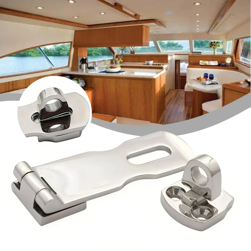 316 الفولاذ المقاوم للصدأ قابل للقفل غلق بمشبك قبعة مركبة بحرية كابينة شديدة التحمل باب الأمن-التقاط مع ثقب القفل ، تصميم قابل للطي #6