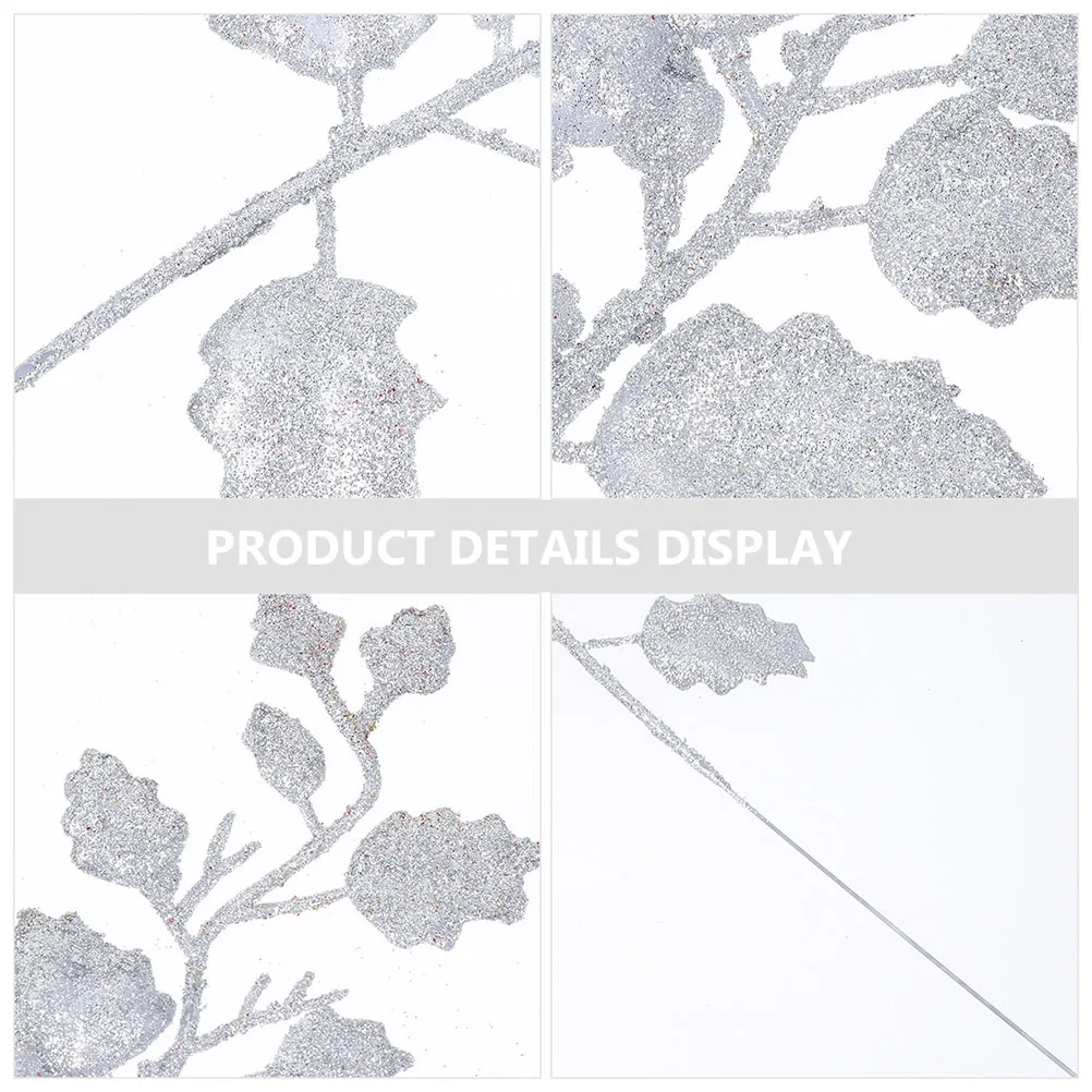 

20Pcs Glitter Leaf Decor Easy Carry Delicate Elegant Leaves Memorable Gift Families Christmas Glitter Leaves