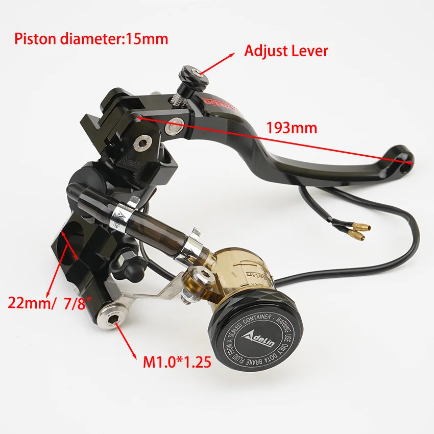 Universal 15mm Adelin ADL-ARC-1 motorcycle brake clutch pump lever Radial master cylinder 7/8\