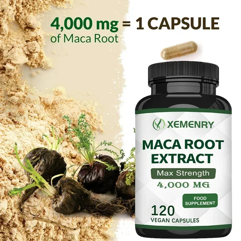 

Maca Root Capsules - Improve Mood, Balances Hormones, Reduce Fatigue, Improve Athletic Performance, Builds Muscle,Boost Vitality
