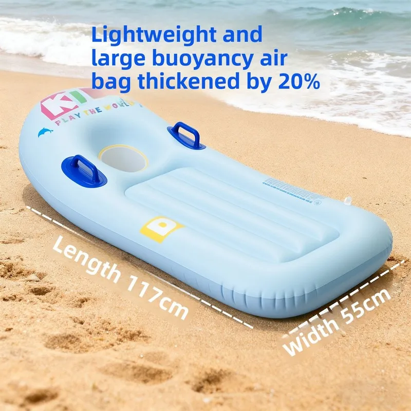 PVC Children's Inflatable Floating Board Thickened Kids Surfboard with Handle Swimming Water Slide Board Floati