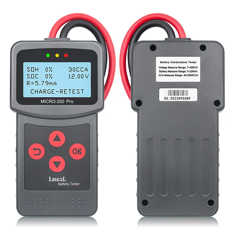 Lancol MICRO-200 Pro 12V&24V Battery Tester, Automotive and Motorcycle Battery Internal Resistance Life Analyzer