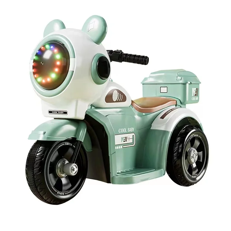 New cute children's electric motorcycle rechargeable tricycle baby toy car portable battery baby ride on mini motor bike