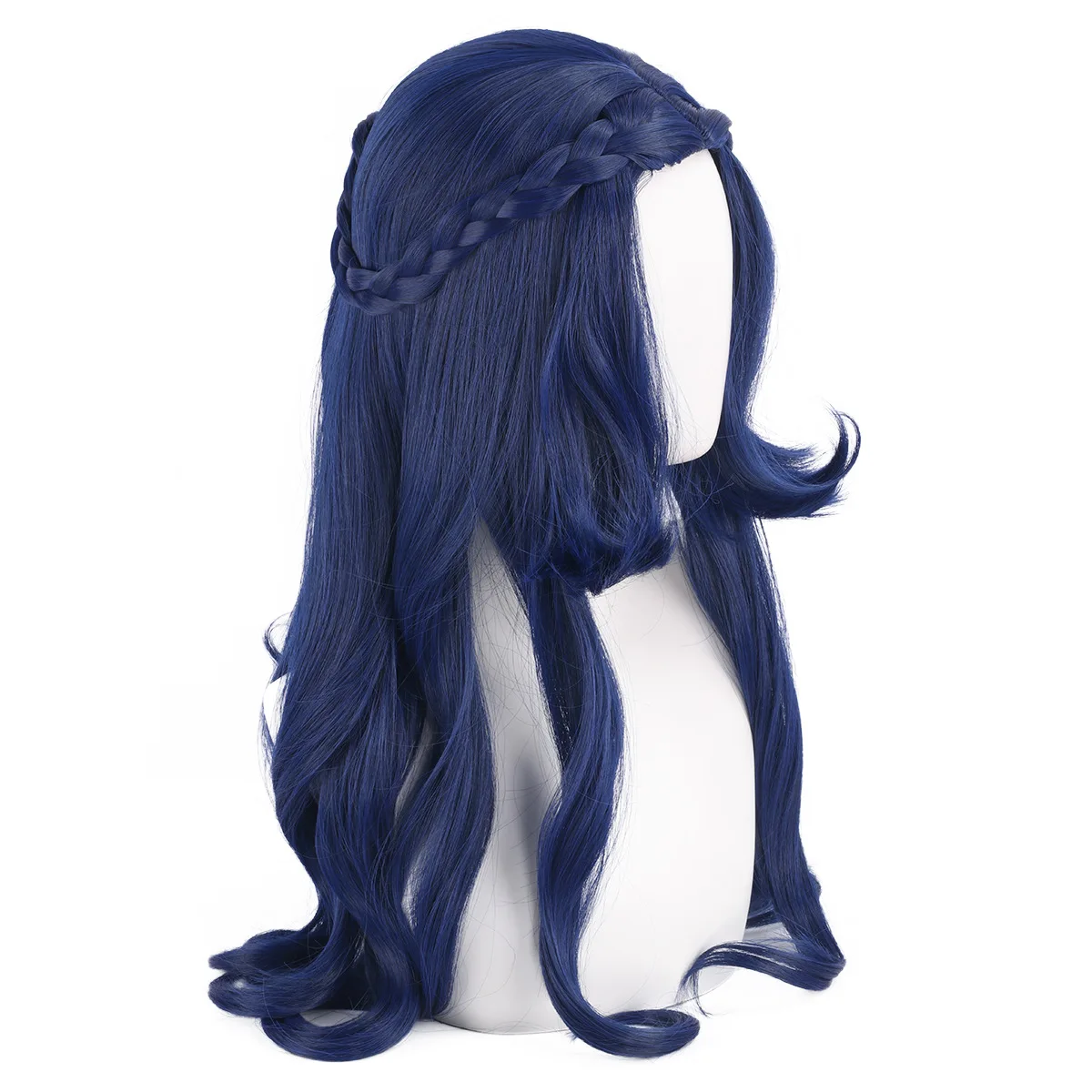 Pelucas de psicólogo de Cosplay Identity V, pelo sintético resistente al calor, peluca de Cosplay de Ada Mesmer azul oscuro + gorro de peluca gratis