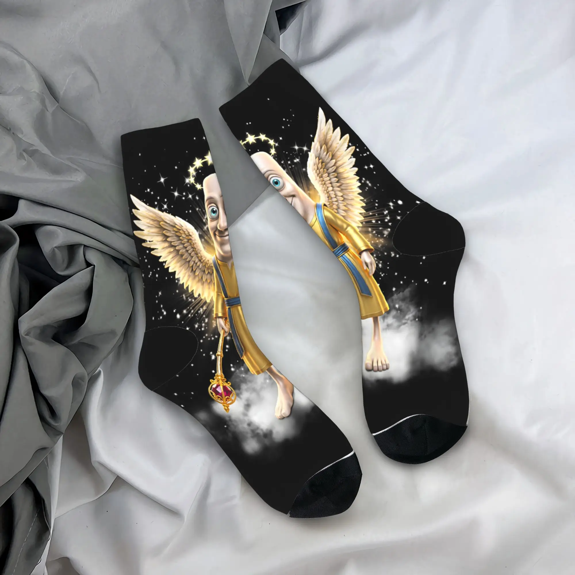 Lustige Tung Tung God Sahur Italian Brainrot Meme Socken Frühlingsstrümpfe Gothic Herren Mittelweiche Socken Outdoor Anti-Rutsch-Socken