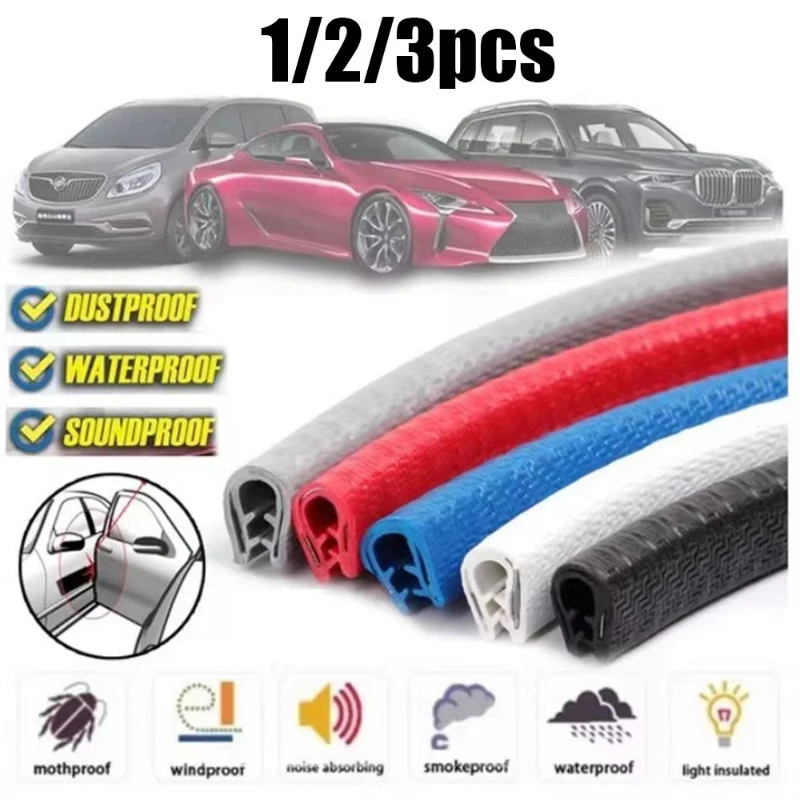 1/2/3pcs Door Anti-Collision Strip Car Door Border Scratching Anti-Collision Hood Protection Strip Door For General Purpose
