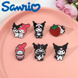 Sanrio Kuromi Brooch Action Anime Figures Melody Cartoon Clothes Ornaments Cute Toys Children Gift Friends Pins for Backpacks