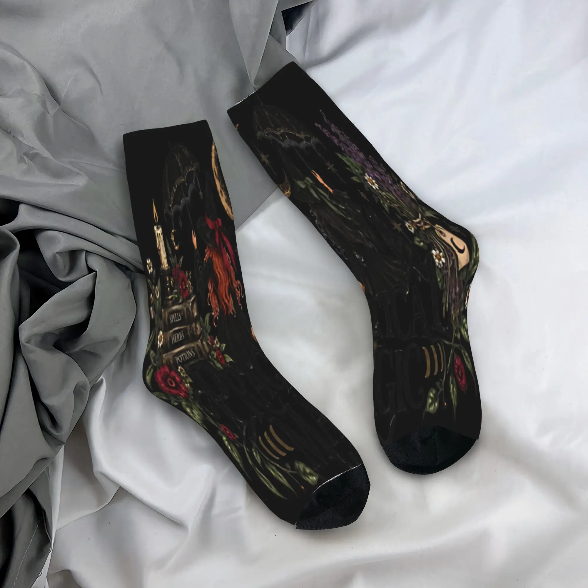 Unisex Practical Magic Witchcraft Witch Sisterhood Gothic Black Cat Merch Socks  Sweat Absorbing Socks Cute For Party Wear