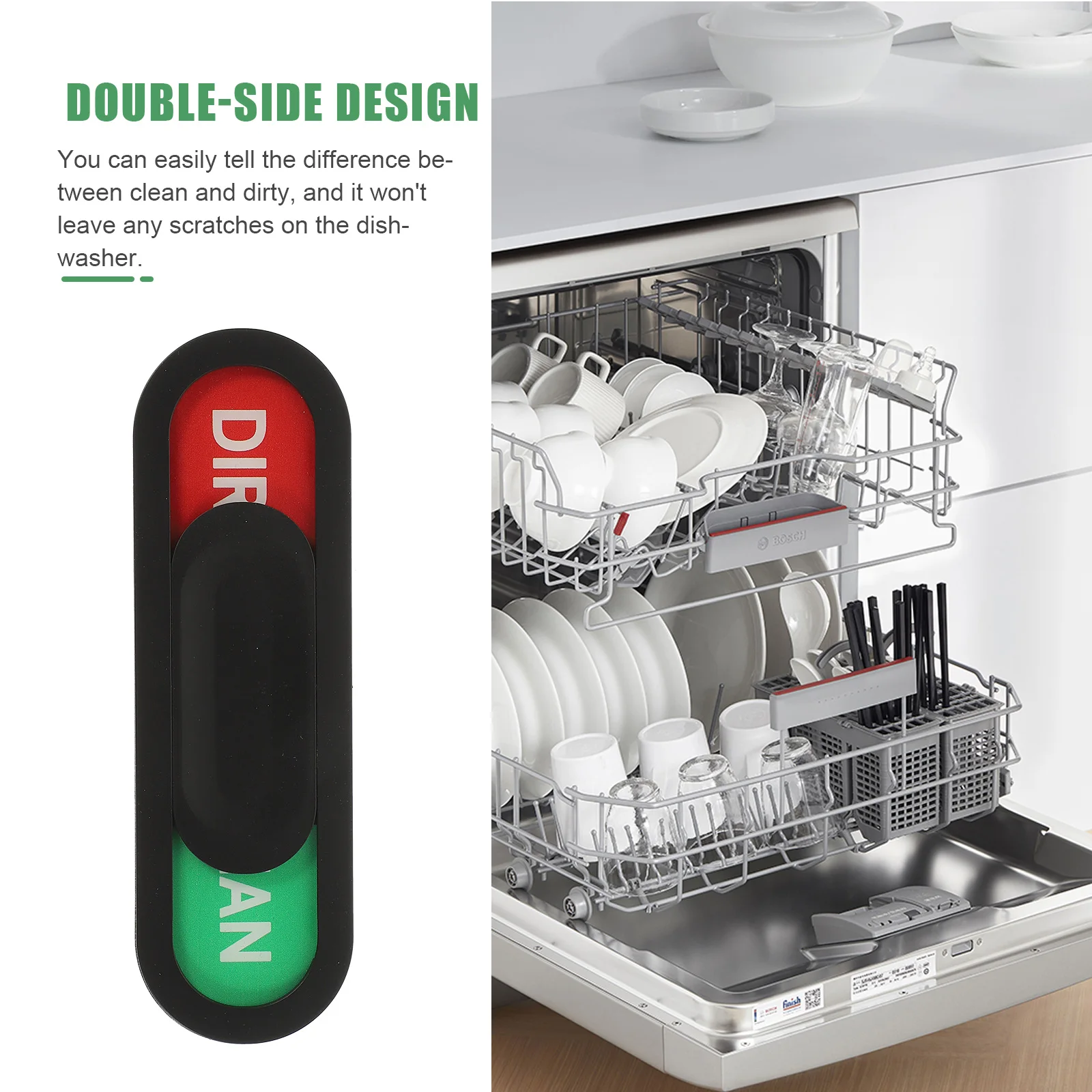 Clean Dirty Dishwasher Magnet Indicator Sign Clean Dirty Slide Sign Household Non-Scratching Sliding Indicator Home Kitchen tool