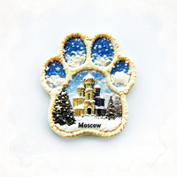 Russia Fridge Magnet - Creative 3D Bear Paw St. Basil's Design Unique Moscow Souvenir for Nature & Architecture Lovers