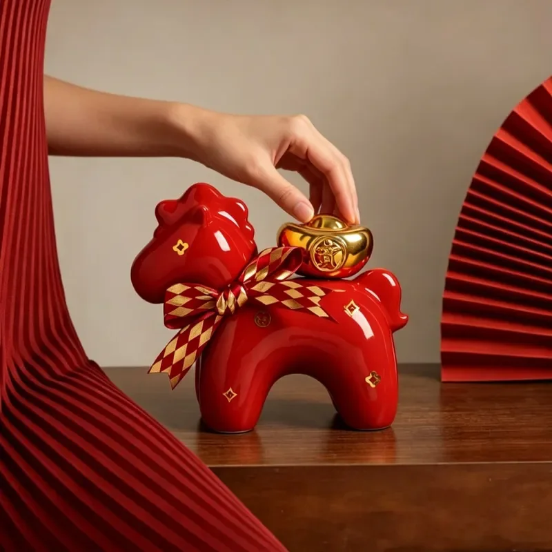 for Horse Ornament Luxury Living Room Entrance Light High End Creative Desktop Decor Mood Stabilizer Housewarming Girls