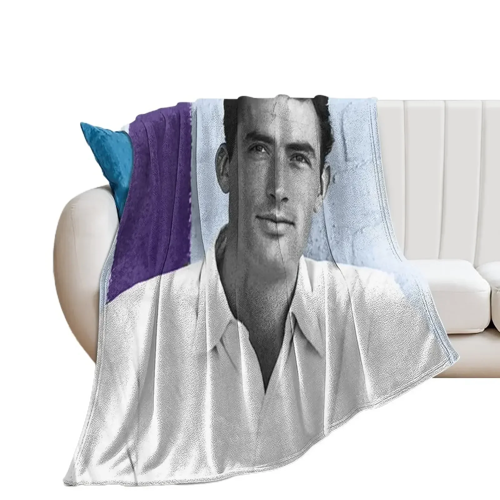 Gregory Peck on blue background Throw Blanket Sofa anime Blankets