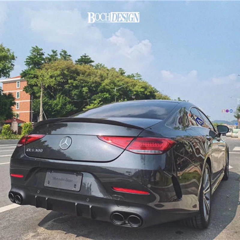 

CLS Class Carbon Fiber Rear Trunk boot Spoiler Wings for Benz W257 C257 CLS400 CLS550 AMG Spoiler 2018 2019