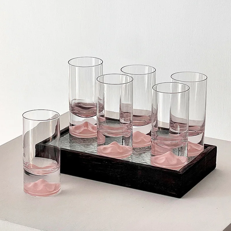 الوردي جبل الزجاج الأبيض كأس النبيذ مجموعة المنزل برواري كوب واحد ضوء الفاخرة الراقية كوب الخمور الصغيرة كوب الخمور القوي #1