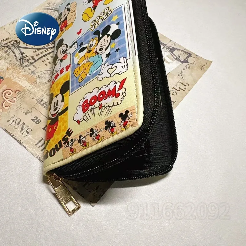 Disney Mickey New Women's Wallet Luxury Brand Fashion Long Women's Wallet Cartoon Coin Purse Multiple Card Slots Large Capacity