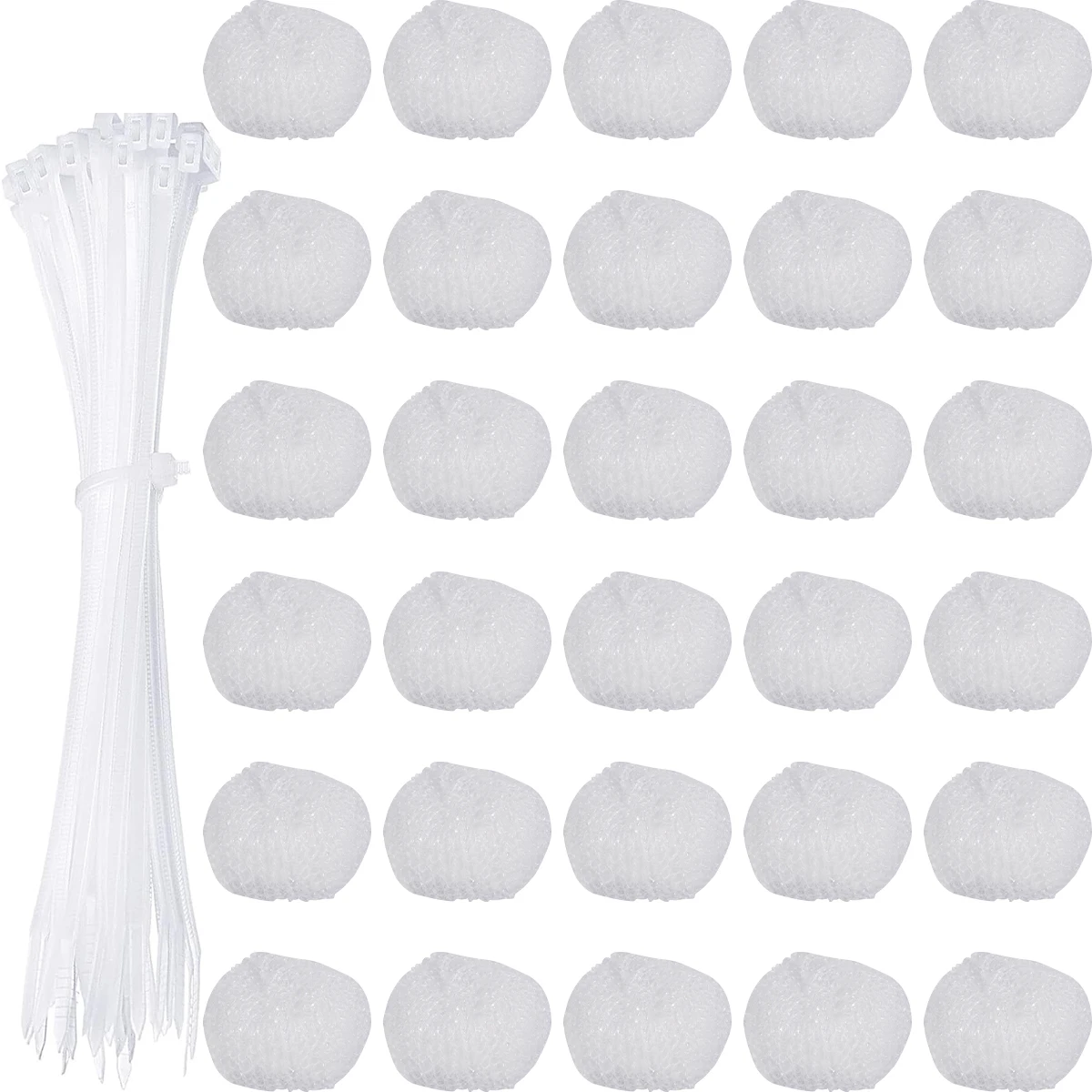 30Pcs Washer Lint Catcher Nylon Washing Machine Lint Trap with 30 Cable Ties Heavy-Duty Laundry Mesh Washer Hose Filter