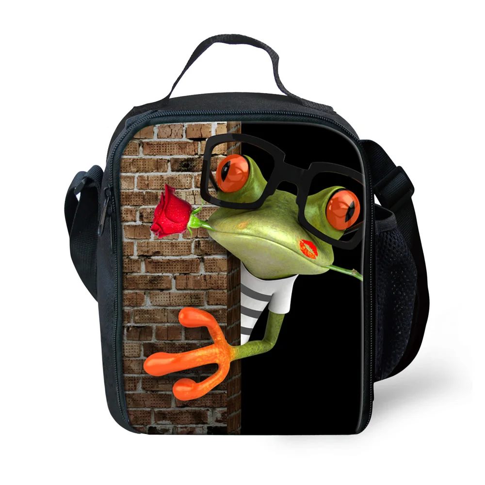 Harajuku-mochila con estampado 3D de Frog para estudiantes, bolsa de Anime para ordenador portátil, lonchera, estuche para lápices, Popular, divertido, Juego de 3 unidades