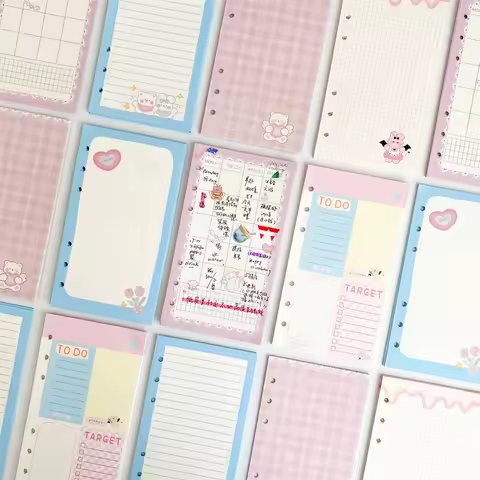 A6 Cute Loose-leaf Colorful Refill Inner Page Line Blank Grid Inner Page Inside Paper Stationery