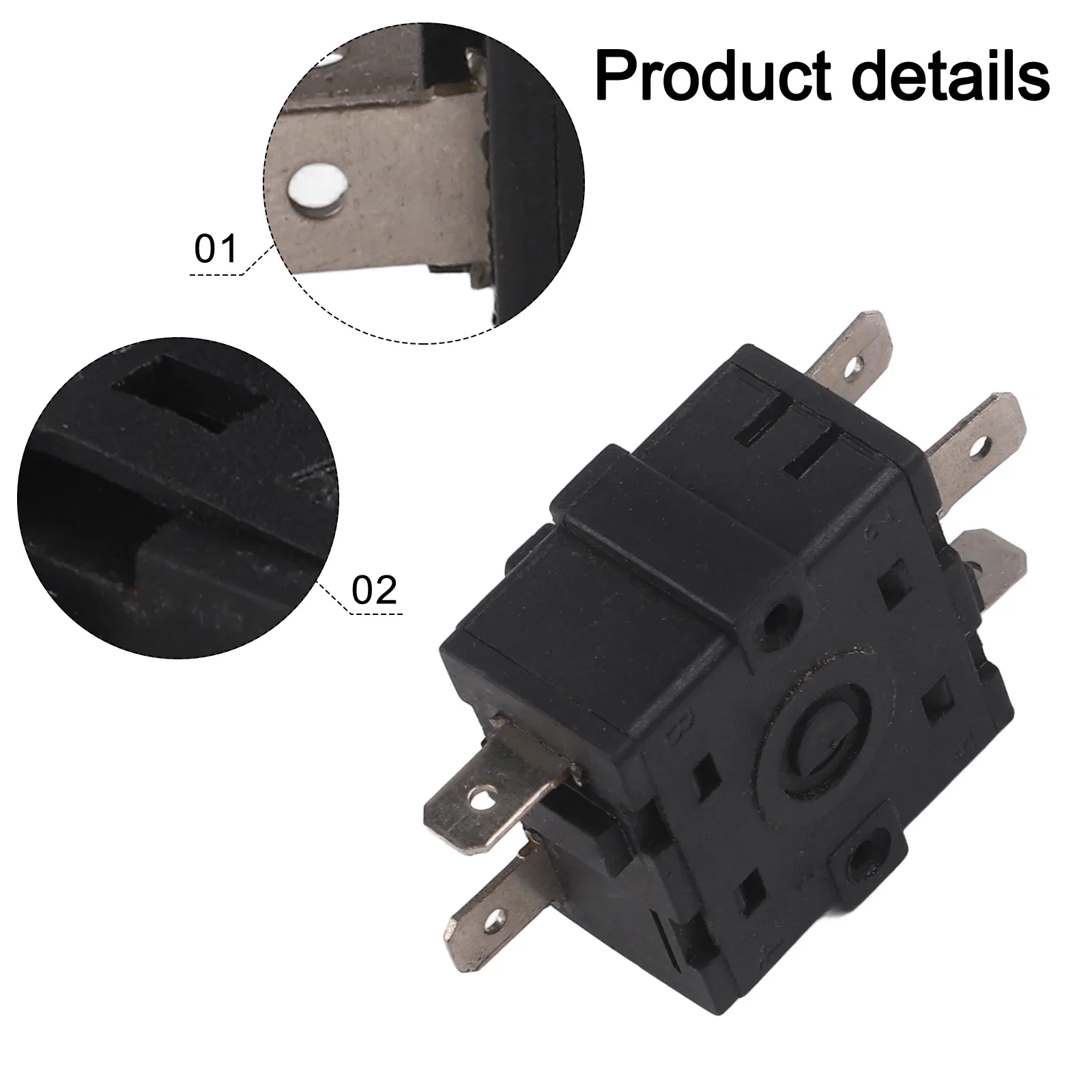 3-pin Switch Gear Adjustment Switch Electric Heater Compatible Timer Switch For Electric Stoves 4cm approximately Home Heating