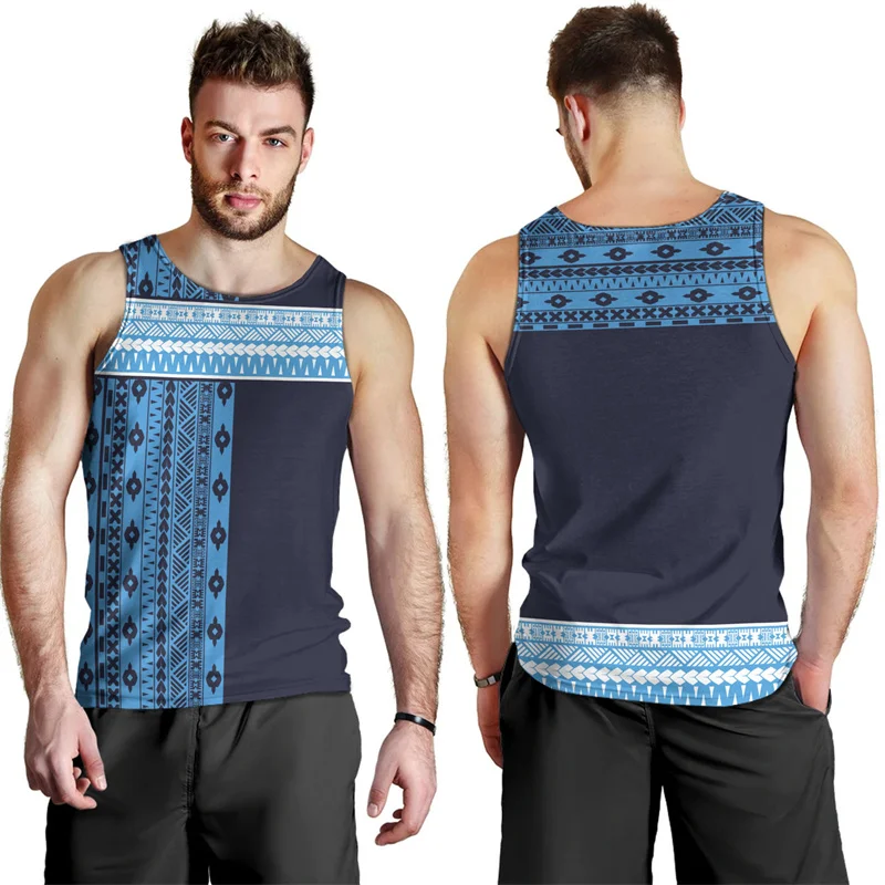 Harajuku Summer 3D Printing Flying Fijians Tank Top Fiji Emblem Fijian Pride Graphic Gym Tank Top Men Cool Streetwear Clothing