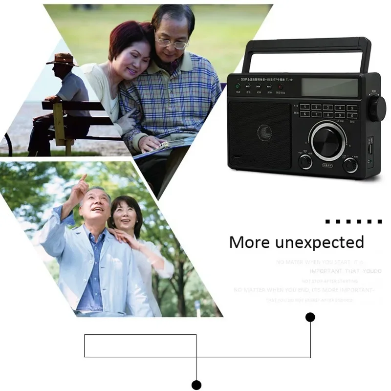 FM SW MW Transmissão Semicondutor Rádio Cartão TF U Disco MP3 Player Despertador Portátil Full Band Rádios Digitais Alto-falante Áudio USB