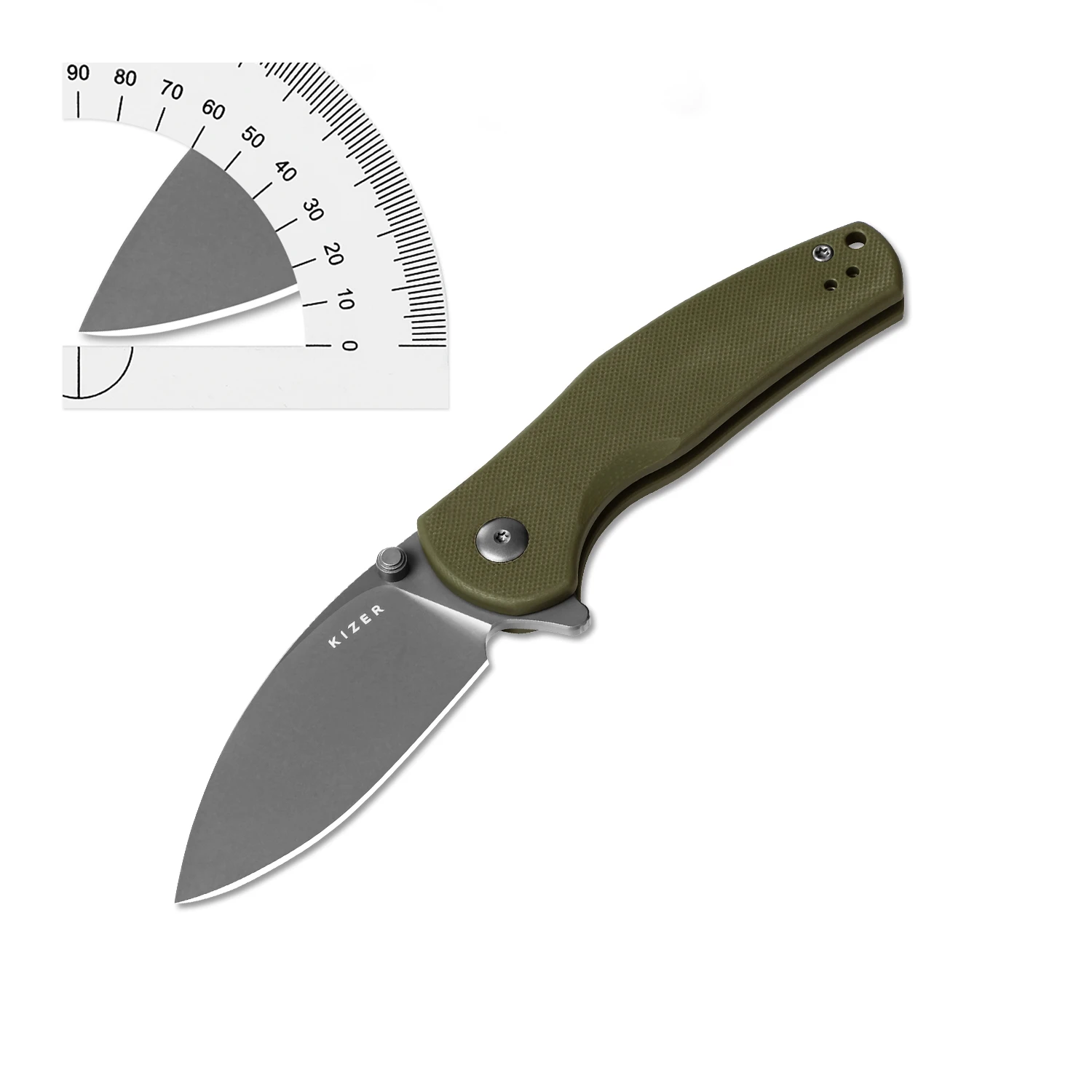 Kizer EDC Hunting Knife Mini Grouper V3669A3 Olive Green G10 Handle With D2 Blade Survival Outdoor Tools Knife