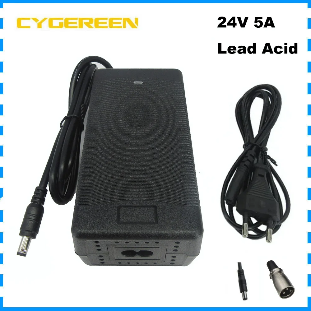 

24V 5A Lead Acid Battery Charger 28.8V 5A DC XLRM Connector For 24 Volt Wheelchair Fast Charger