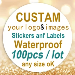 95-100pcs Custom stickers and company logo personalized labels, waterproof and design your own labels,birthday wedding stickers