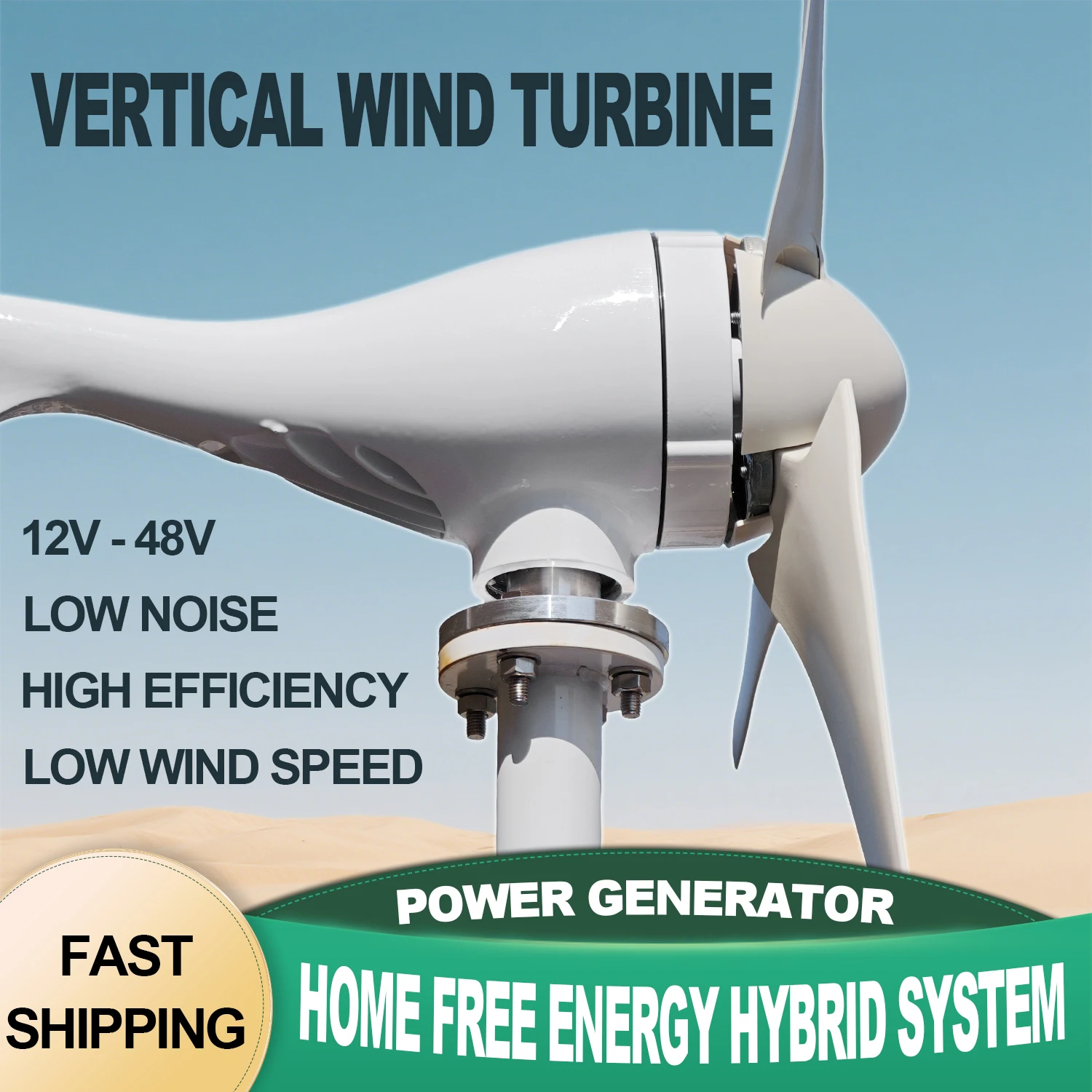 6000W High Efficiency Windmill Wind Turbine Power Generator With Off Grid System MPPT Hybrid Charger Controller Home Appliance