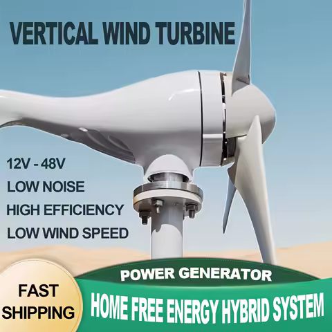 6000W High Efficiency Windmill Wind Turbine Power Generator With Off Grid System MPPT Hybrid Charger Controller Home Appliance