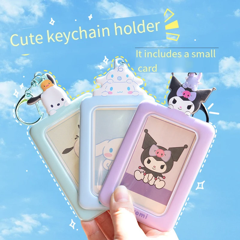 

Hello Kittys Card Cover Sanrios Anime Figure Student Photo Card Keychain Bag Pendant Kawaii Cartoon Boy Girl Keychain