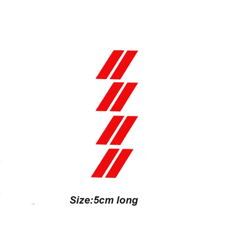 2D Flat 4Pcs Red Double Line Vinyl Stickers, Waterproof UV Resistant, for Vehicle Decor, Holiday Gift