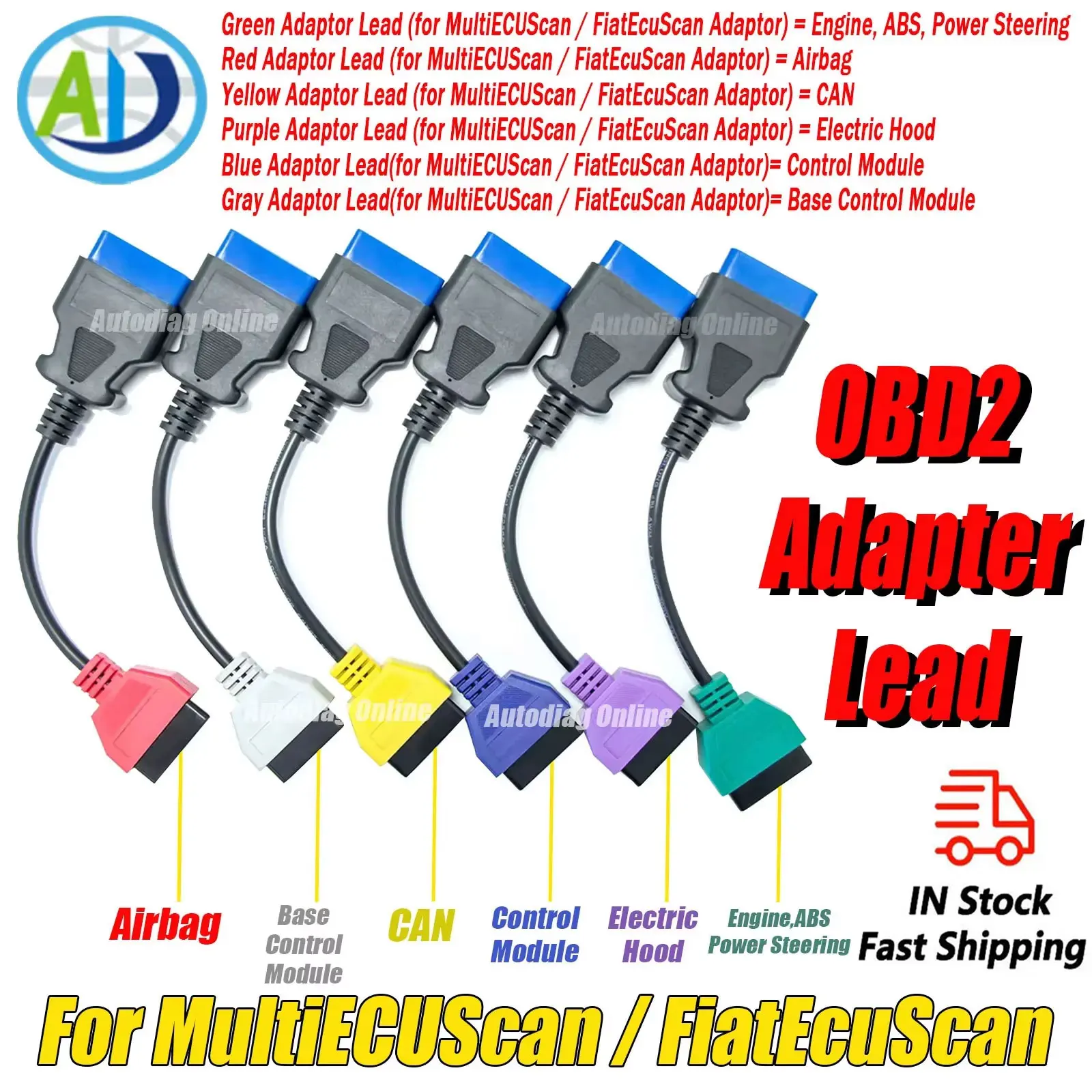 

For FiatECUScan/Multiecuscan OBD2 Diagnostic Cable For Fiat/Alfa Romeo/Lancia OBDII Car Diagnostic Adapter Cable CAN/Airbag/ABS